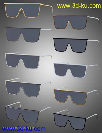 3D打印模型Sunglasses Bundle for Genesis 8 and 8.1 Males and Females的图片
