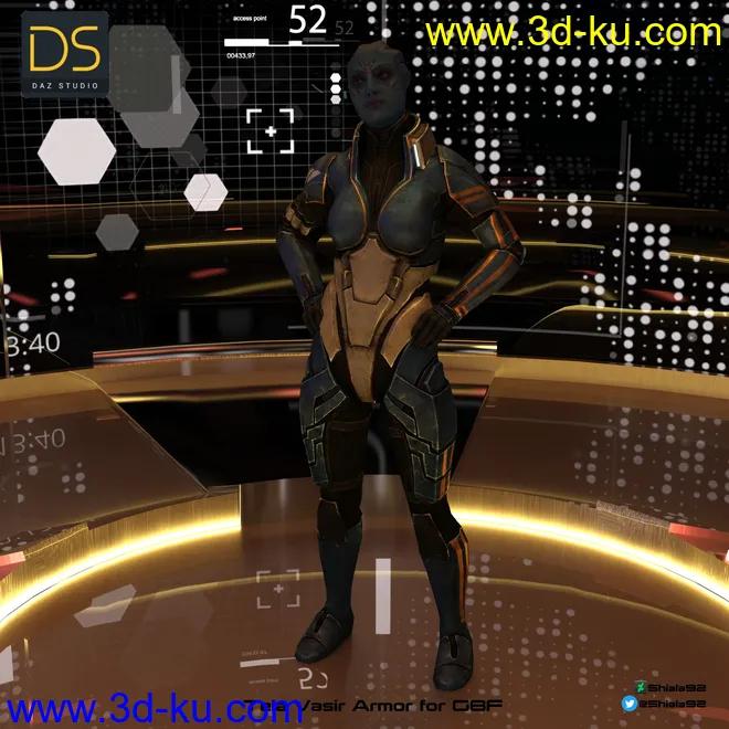 Tela Vasir Armor for Genesis 8 Female模型的图片1