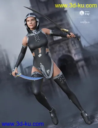3D打印模型Templar Huntress Outfit for Genesis 8 Female(s)的图片