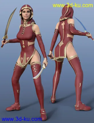 3D打印模型Templar Huntress Outfit for Genesis 8 Female(s)的图片