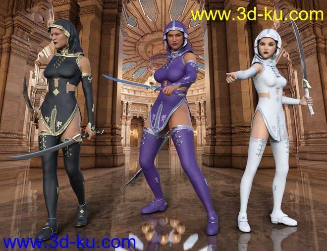 Templar Huntress Outfit for Genesis 8 Female(s)模型的图片4
