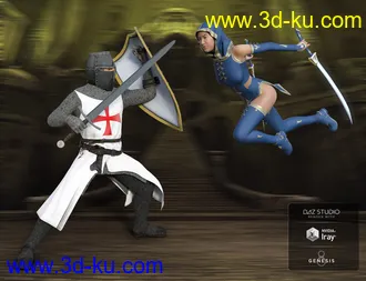 3D打印模型Templar Huntress Outfit for Genesis 8 Female(s)的图片