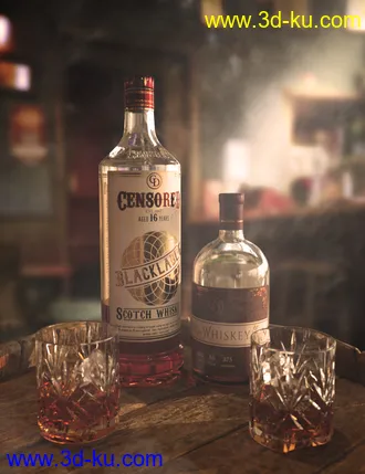 3D打印模型The Censored Cellar Wine and Whiskey Props and Shaders的图片