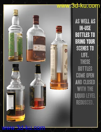 3D打印模型The Censored Cellar Wine and Whiskey Props and Shaders的图片