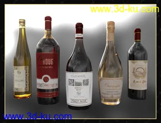 3D打印模型The Censored Cellar Wine and Whiskey Props and Shaders的图片