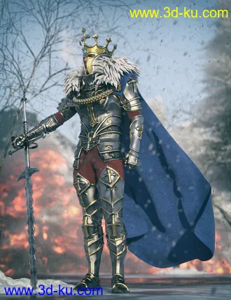 3D打印模型The Knight Series 05 for Genesis 8 and 8.1 Males - The King's Armor的图片