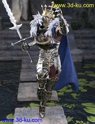 3D打印模型The Knight Series 05 for Genesis 8 and 8.1 Males - The King's Armor的图片