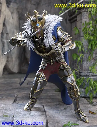 3D打印模型The Knight Series 05 for Genesis 8 and 8.1 Males - The King's Armor的图片