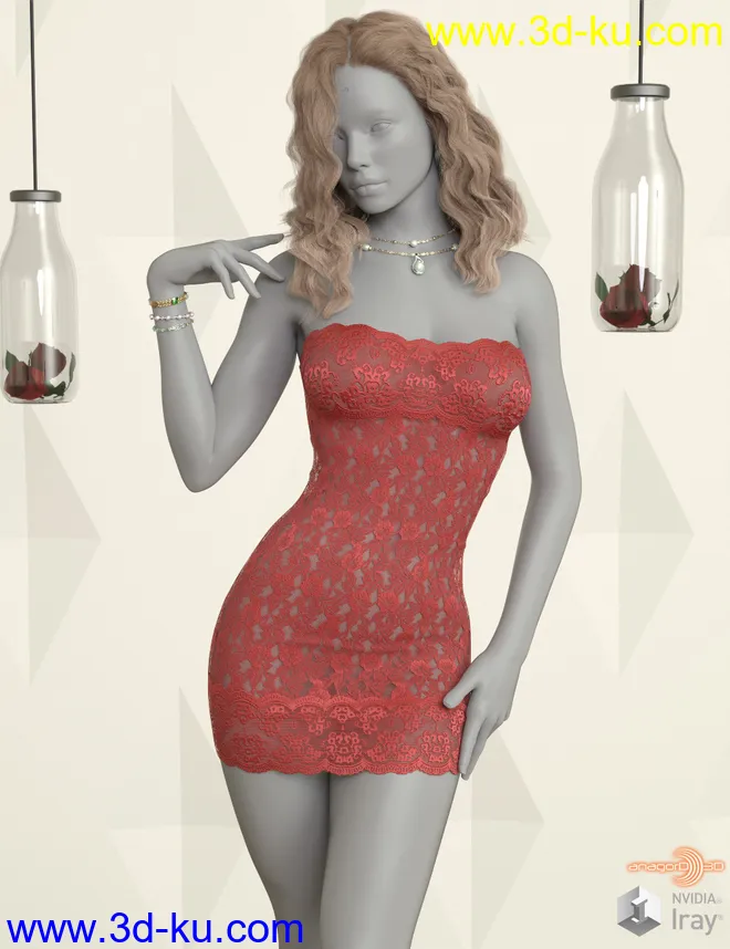 VERSUS - dForce Bodycon Tube Dress for Genesis 8 Females模型的图片1