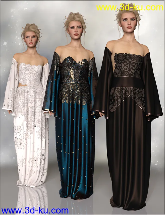 VYK dForce Evening Magic Gown for Genesis 8.1 Females模型的图片9