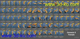 3D打印模型Women Wrestlers Poses for Genesis 3 and 8 Female的图片