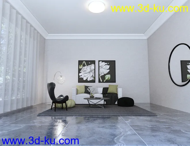 X-Fashion Chic Living Room模型的图片7
