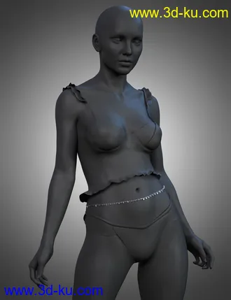 3D打印模型X-Fashion Dreams Mesh Lingerie Belly Chain for Genesis 8 Females的图片