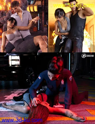 3D打印模型Z Alive or Dead Couple Poses for Genesis 8 and 8.1的图片