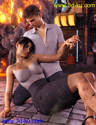 3D打印模型Z Alive or Dead Couple Poses for Genesis 8 and 8.1的图片