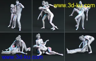 3D打印模型Z Alive or Dead Couple Poses for Genesis 8 and 8.1的图片