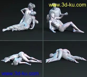 3D打印模型Z Alive or Dead Couple Poses for Genesis 8 and 8.1的图片