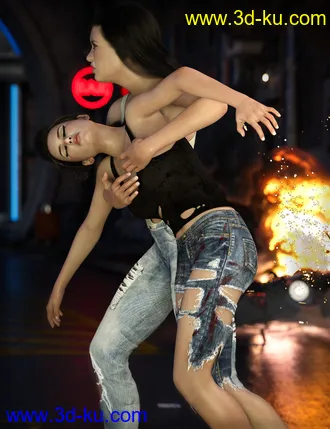 3D打印模型Z Alive or Dead Couple Poses for Genesis 8 and 8.1的图片