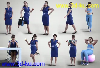 3D打印模型Z Career Woman Poses and Expressions for Brooke 8.1的图片