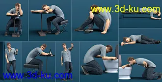 3D打印模型Z Drunken Behaviour for Genesis 8 and 8.1 Male and Female的图片
