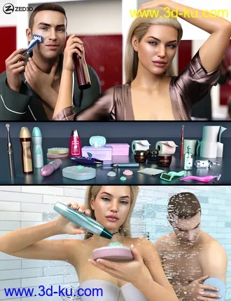 3D打印模型Z Personal Hygiene Props and Poses for Genesis 8 and 8.1的图片
