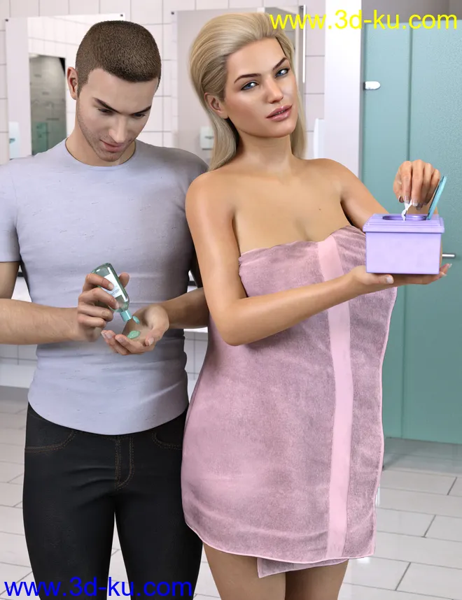 Z Personal Hygiene Props and Poses for Genesis 8 and 8.1模型的图片3