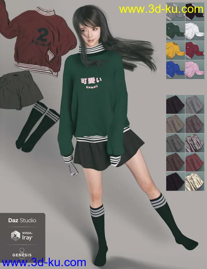 Young Minto and dForce Minto Outfit,DAZ模型G8的图片3