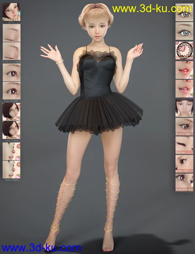 Miya and Face Morphs,DAZ模型G8的图片8