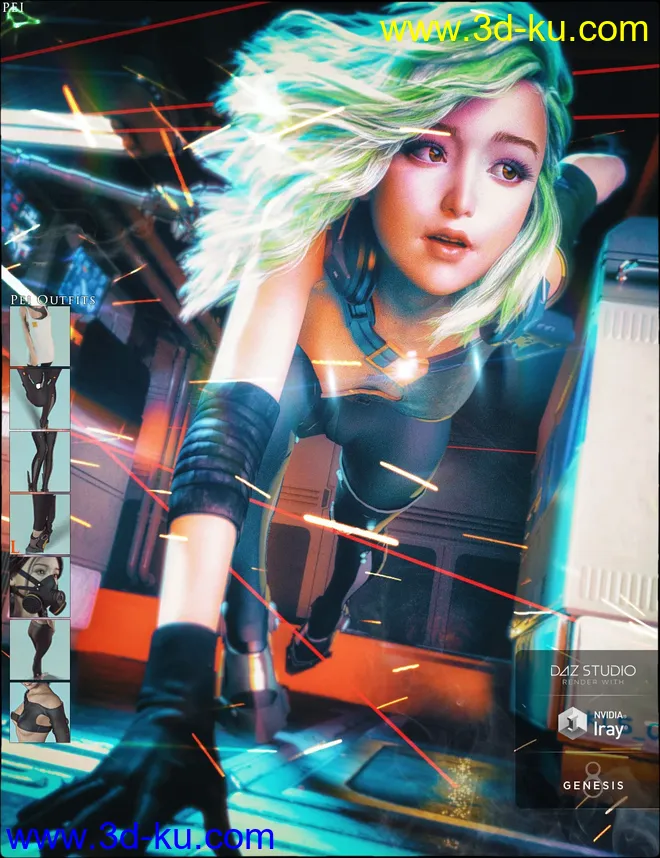 Pei and Pei Suit,DAZ模型G8的图片11