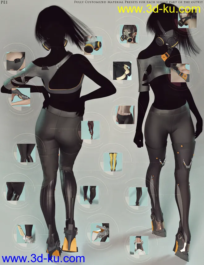 Pei and Pei Suit,DAZ模型G8的图片13