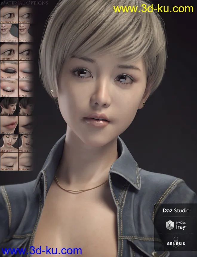 Hann Mei and Hann Mei Short Hair,DAZ模型G8的图片1