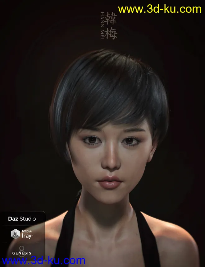 Hann Mei and Hann Mei Short Hair,DAZ模型G8的图片2