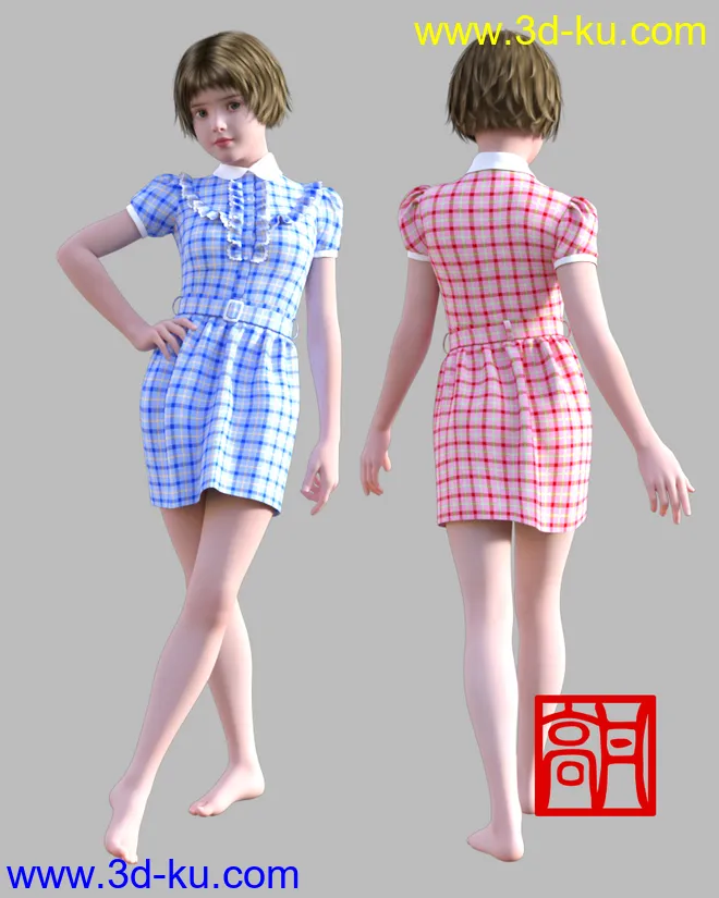 GaoDan Dress,DAZ模型G3的图片1