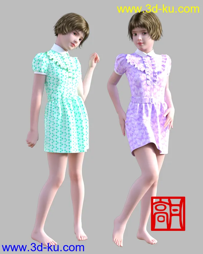 GaoDan Dress,DAZ模型G3的图片6