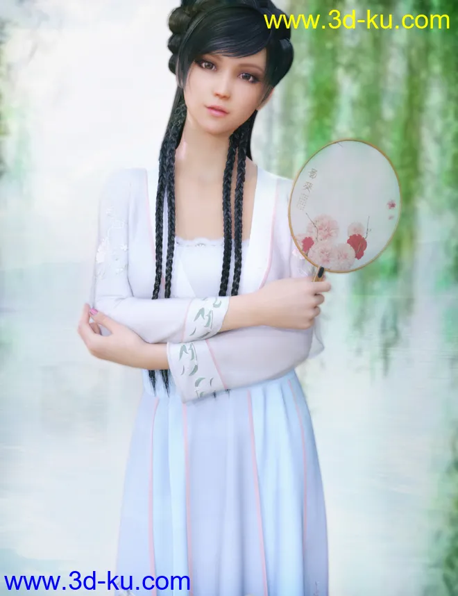 dForce Hanfu Dress,DAZ模型G8的图片4