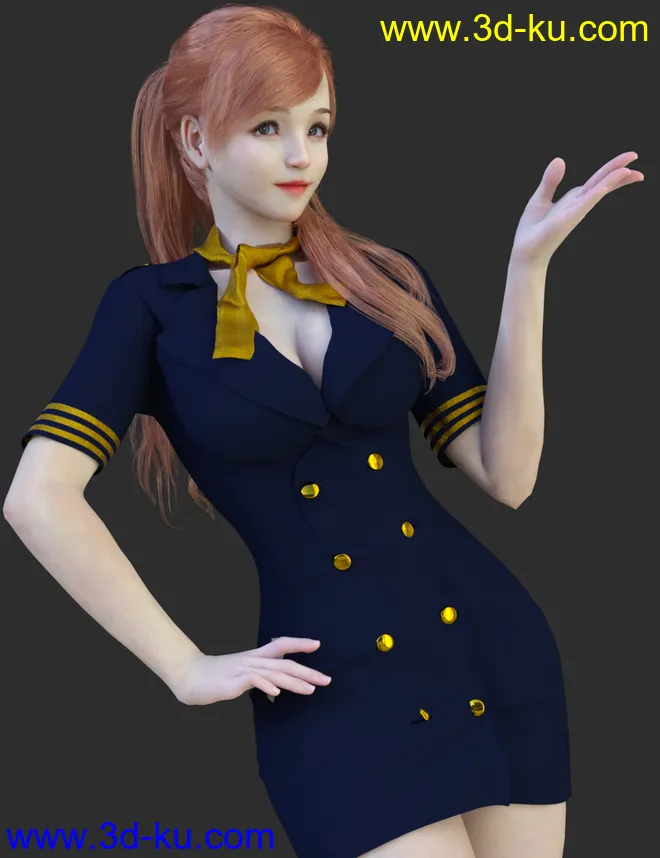 Lurys with Expressions and Hair with dForce,DAZ模型G8.1的图片1