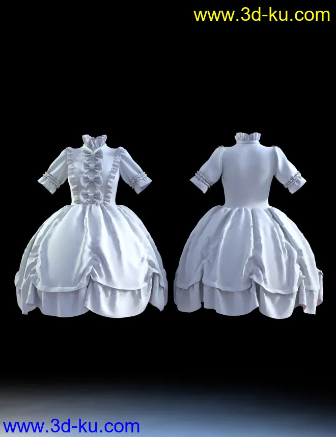 dForce European Style Dress,DAZ模型G8的图片6
