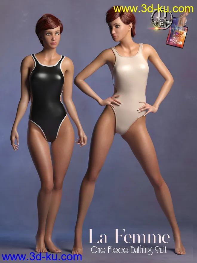 1 Piece Bathing Suit for La Femme for Poser 11模型的图片1