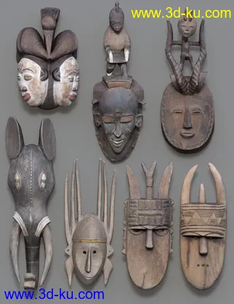 3D打印模型7 African Masks的图片