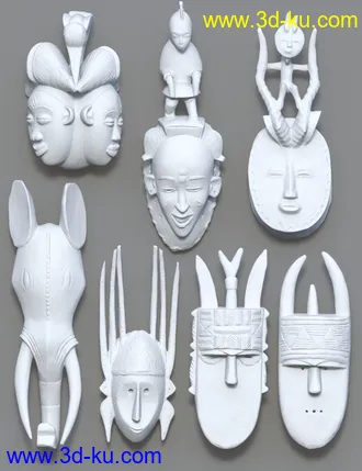 3D打印模型7 African Masks的图片