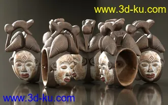 3D打印模型7 African Masks的图片