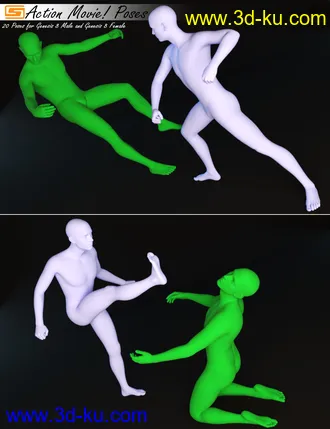 3D打印模型Action Movie! - Poses for Genesis 8 Male and Genesis 8 Female的图片