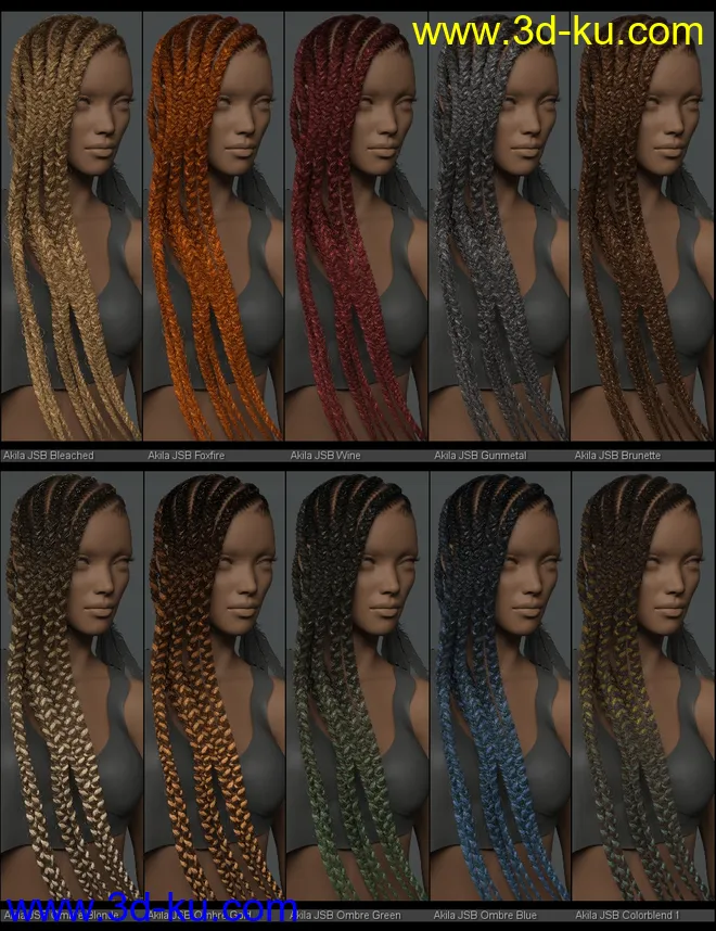 Akila Character with Hair Textures for Genesis 8 Female模型的图片3