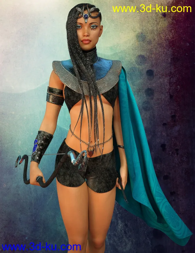 Akila Character with Hair Textures for Genesis 8 Female模型的图片4