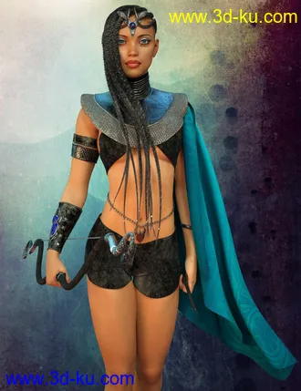 3D打印模型Akila Character with Hair Textures for Genesis 8 Female的图片