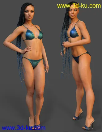 3D打印模型Akila Character with Hair Textures for Genesis 8 Female的图片