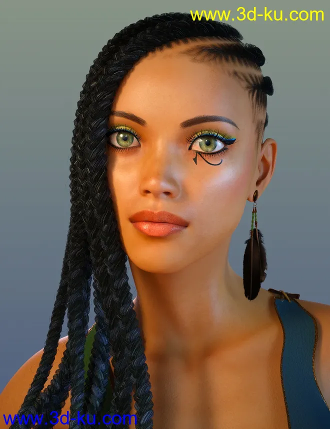 Akila Character with Hair Textures for Genesis 8 Female模型的图片6