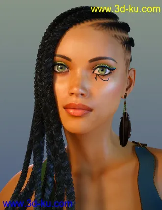 3D打印模型Akila Character with Hair Textures for Genesis 8 Female的图片