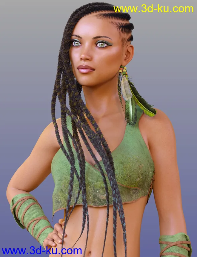 Akila Character with Hair Textures for Genesis 8 Female模型的图片9