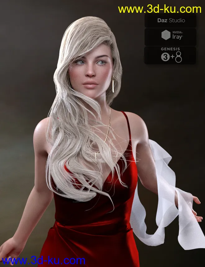 Angel Glam Hair for Genesis 3 and Genesis 8 Female(s)模型的图片2
